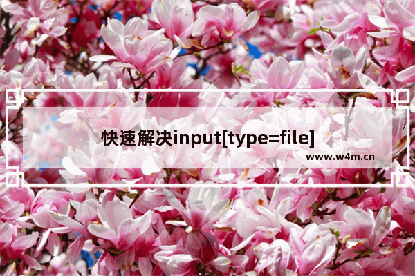 快速解决input[type=file]打开时慢、卡顿的问题