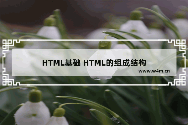 HTML基础 HTML的组成结构