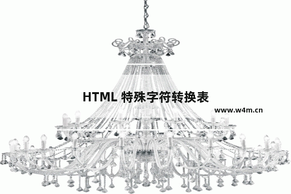 HTML 特殊字符转换表