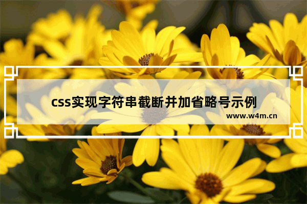 css实现字符串截断并加省略号示例