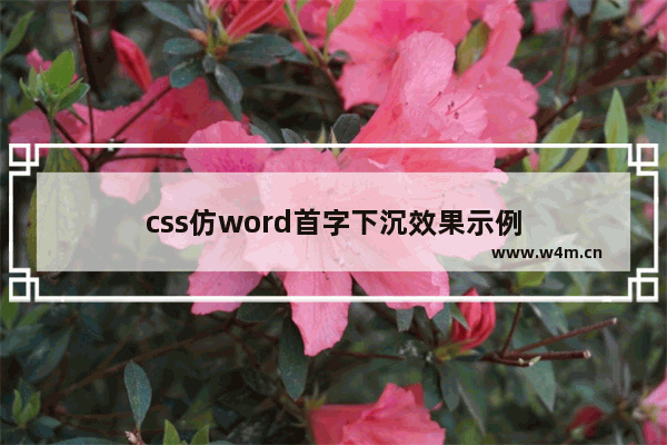 css仿word首字下沉效果示例