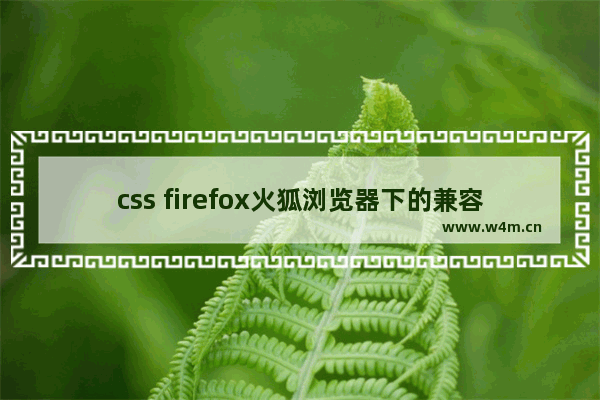 css firefox火狐浏览器下的兼容性问题