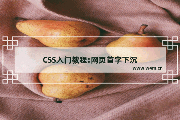 CSS入门教程:网页首字下沉