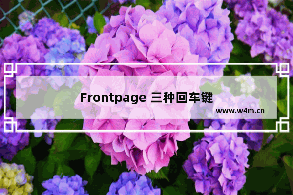 Frontpage 三种回车键