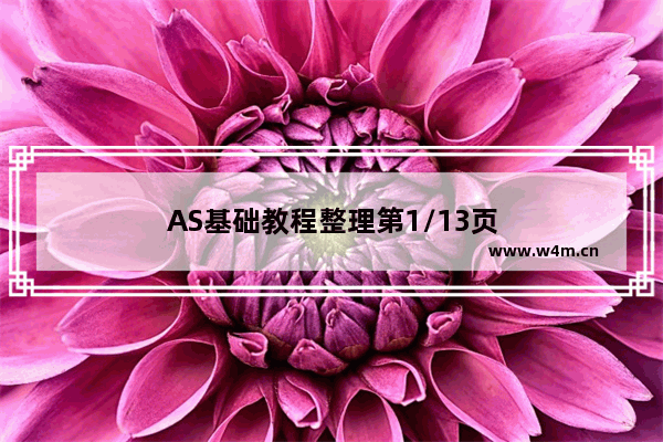 AS基础教程整理第1/13页