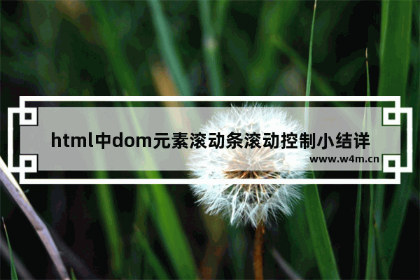 html中dom元素滚动条滚动控制小结详解