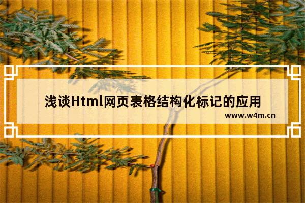 浅谈Html网页表格结构化标记的应用