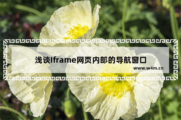 浅谈Iframe网页内部的导航窗口