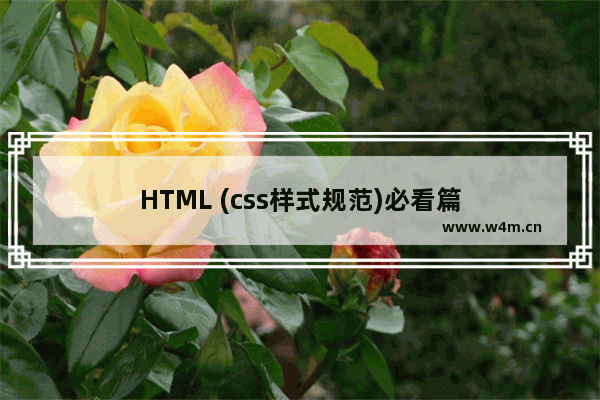 HTML (css样式规范)必看篇