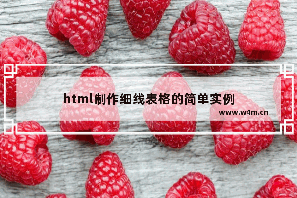 html制作细线表格的简单实例