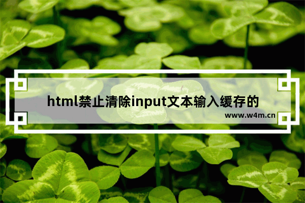 html禁止清除input文本输入缓存的两种方法