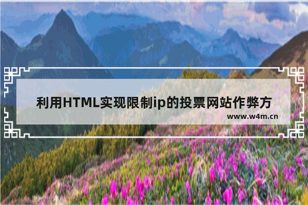 利用HTML实现限制ip的投票网站作弊方案