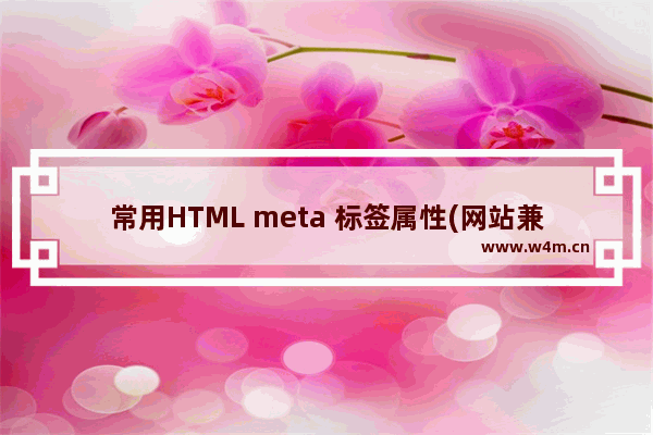 常用HTML meta 标签属性(网站兼容与优化需要)