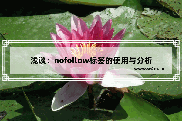 浅谈：nofollow标签的使用与分析