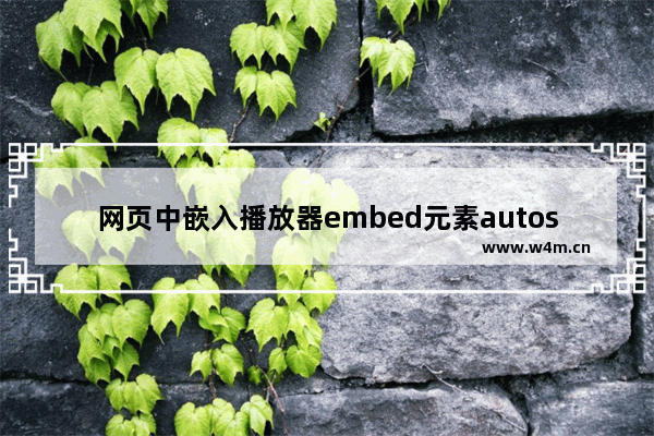 网页中嵌入播放器embed元素autostart false失效