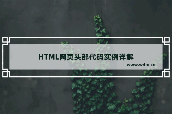 HTML网页头部代码实例详解