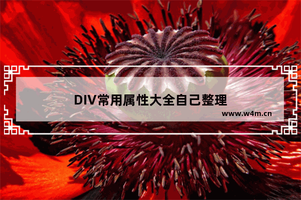 DIV常用属性大全自己整理