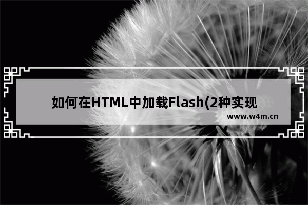 如何在HTML中加载Flash(2种实现方法)