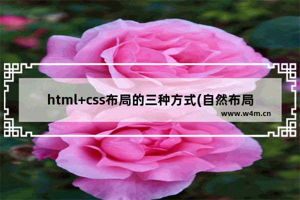 html+css布局的三种方式(自然布局/流动布局/定位布局)