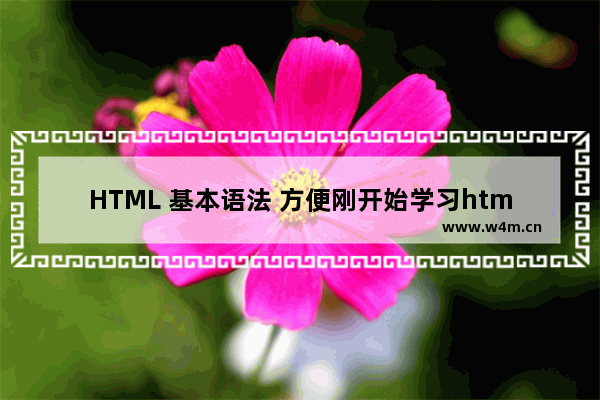 HTML 基本语法 方便刚开始学习html的朋友