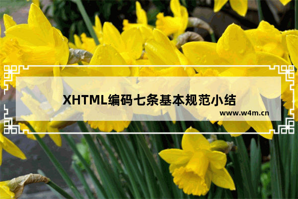 XHTML编码七条基本规范小结