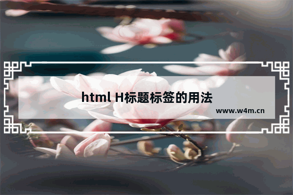 html H标题标签的用法