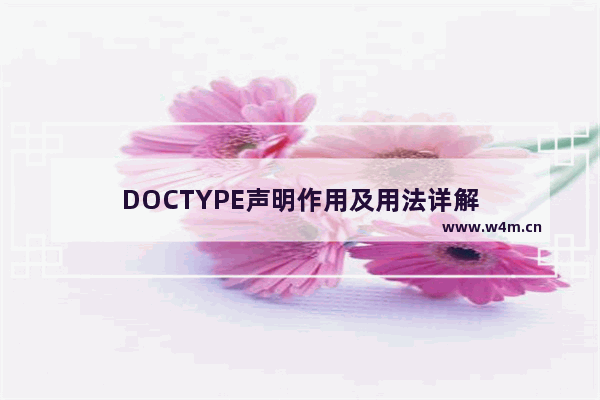 DOCTYPE声明作用及用法详解