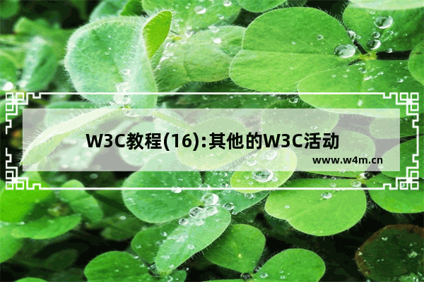 W3C教程(16):其他的W3C活动