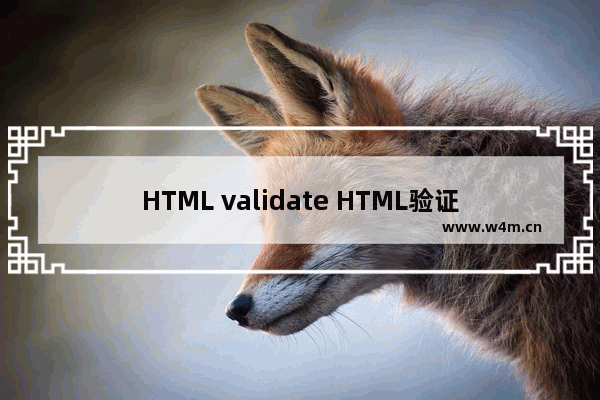 HTML validate HTML验证