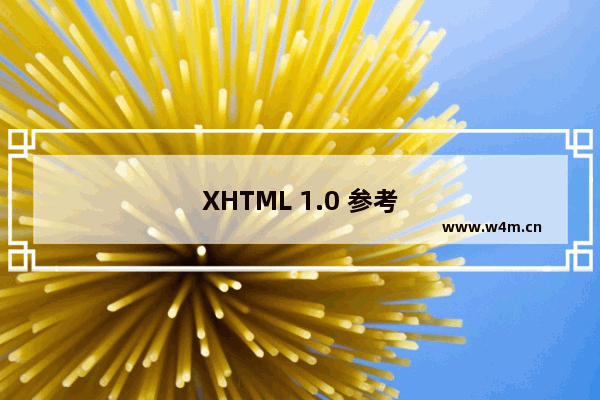 XHTML 1.0 参考