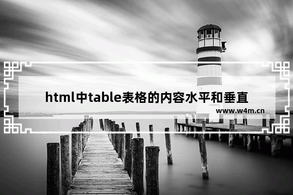 html中table表格的内容水平和垂直居中显示