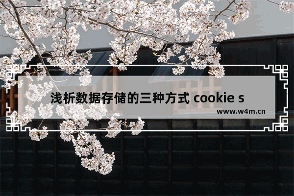 浅析数据存储的三种方式 cookie sessionstorage localstorage 的异同