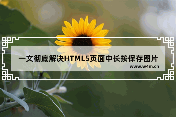 一文彻底解决HTML5页面中长按保存图片功能