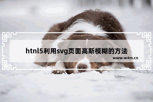 htnl5利用svg页面高斯模糊的方法