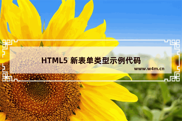 HTML5 新表单类型示例代码