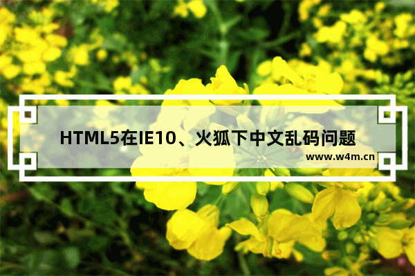 HTML5在IE10、火狐下中文乱码问题的解决方法