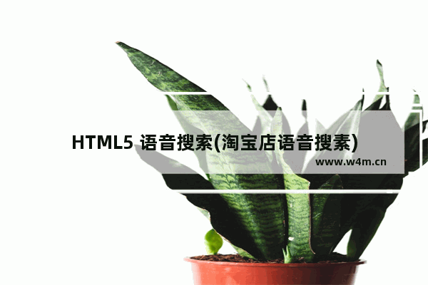 HTML5 语音搜索(淘宝店语音搜素)