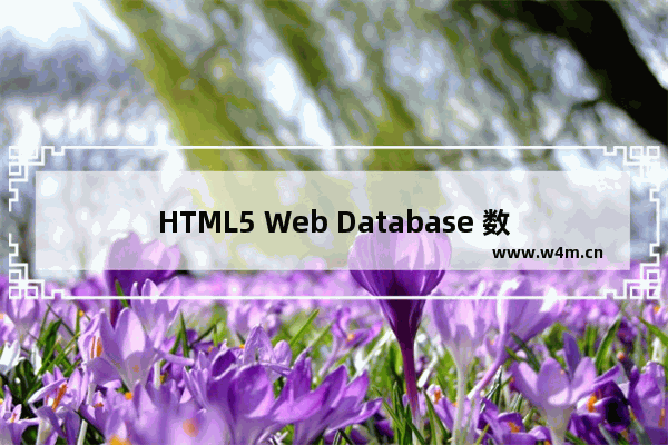 HTML5 Web Database 数据库的SQL语句的使用方法