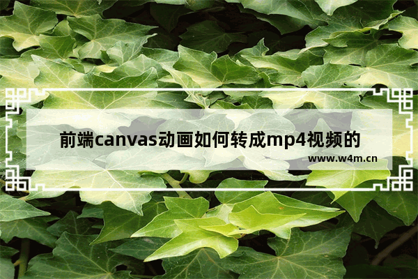 前端canvas动画如何转成mp4视频的方法