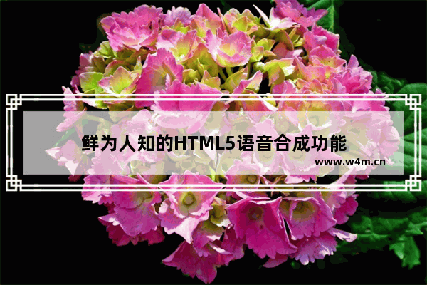 鲜为人知的HTML5语音合成功能