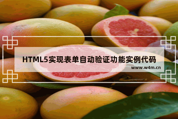 HTML5实现表单自动验证功能实例代码