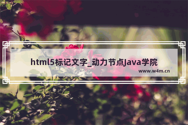 html5标记文字_动力节点Java学院整理