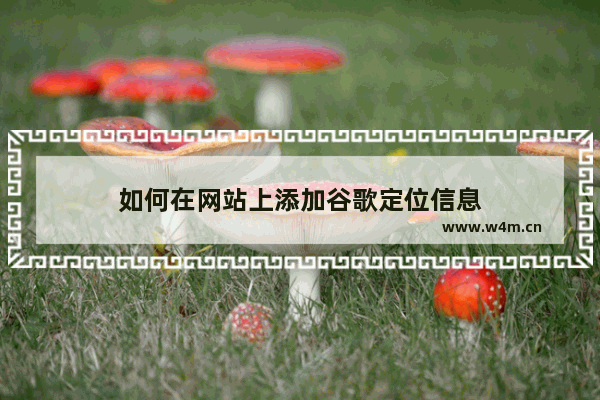 如何在网站上添加谷歌定位信息