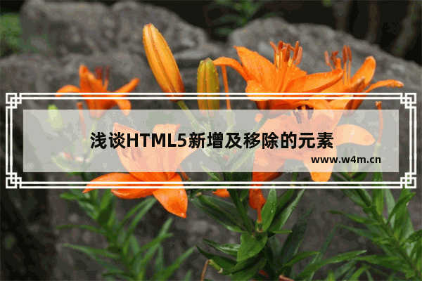 浅谈HTML5新增及移除的元素