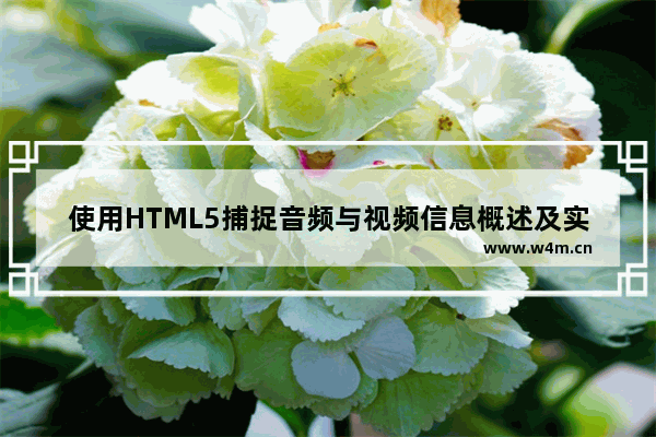 使用HTML5捕捉音频与视频信息概述及实例