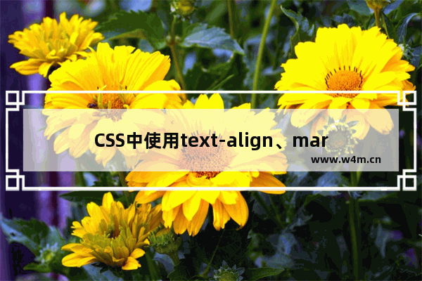 CSS中使用text-align、margin：0 auto居中的示例代码