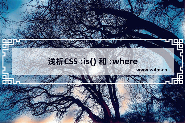 浅析CSS :is() 和 :where() 即将出现在浏览器中