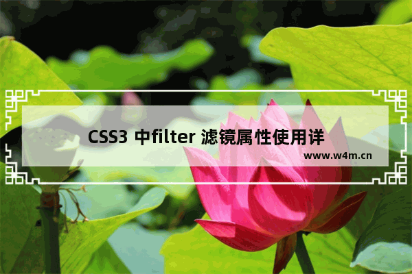 CSS3 中filter 滤镜属性使用详解