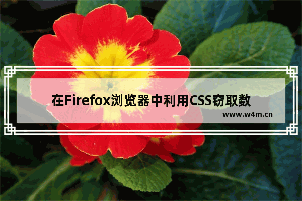 在Firefox浏览器中利用CSS窃取数据