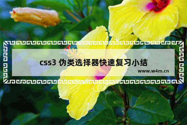 css3 伪类选择器快速复习小结